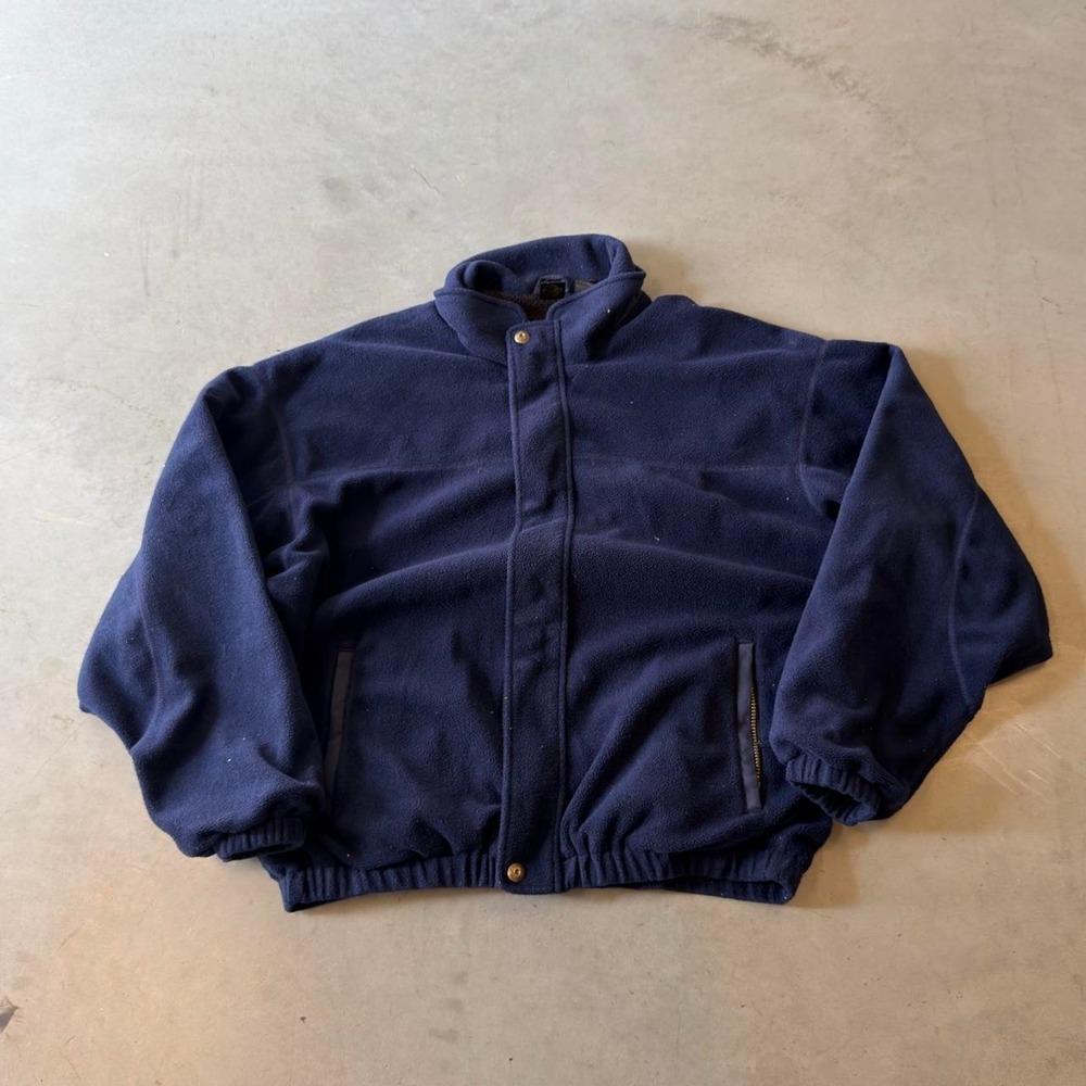 Vintage descente navy blue zip up hiking outdoor bomber fleece